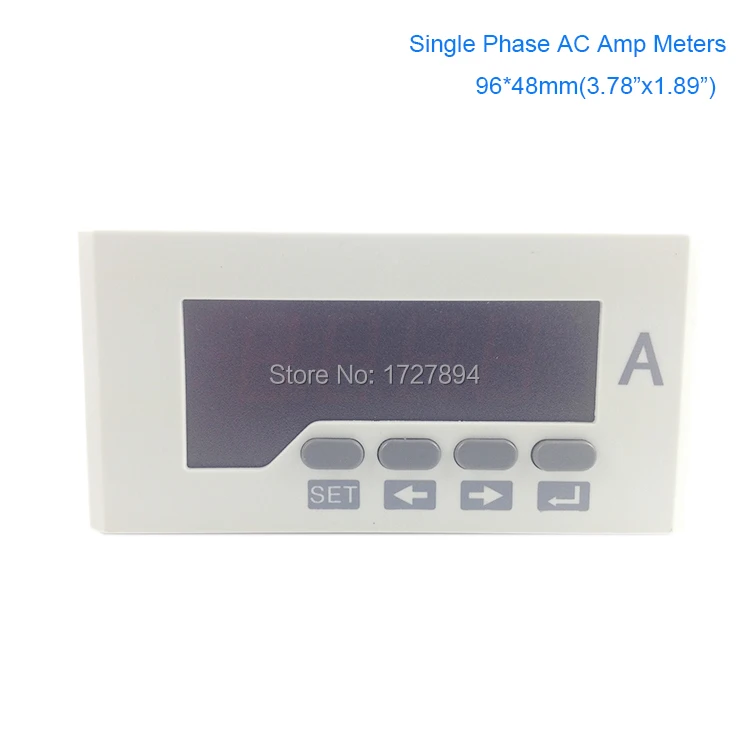 Монтажная панель 48*96 мм(1,8"* 3,78") цифровой амперметр переменного тока, однофазный 0-5A амперметр, светодиодный дисплей
