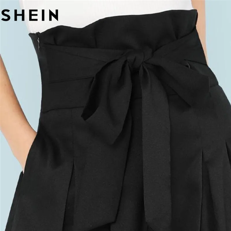 SHEIN Плиссированные Брюки Палаццо Женские Элегантные Длинные С Высокой