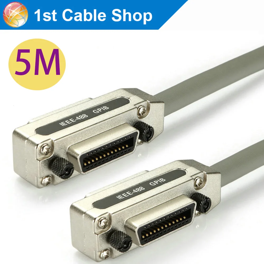 15ft 5m IEEE 488 Cable GPIB Cable Aluminum Nickel Plated Shells high
