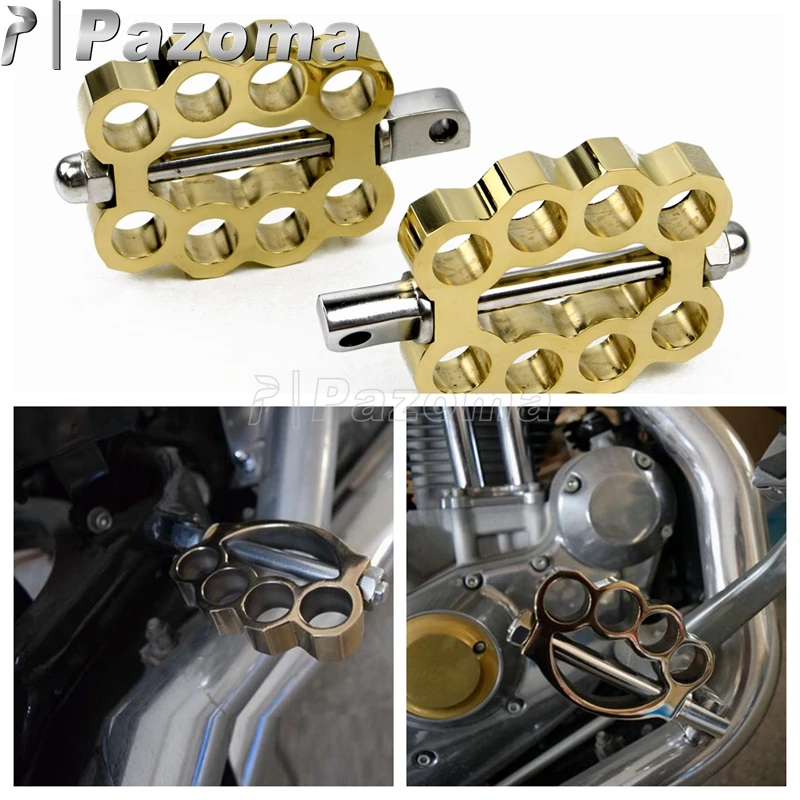 

Motorcycle Brass Foot Peg Shifter Peg Foot Pedals Rest For Harley Softtail Dyna Road King Sportster 883R 883L Chopper Bobber
