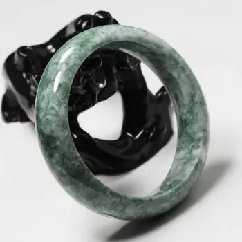 

01822 Certified Grade "A" Natural Green Jadeite Jade Gems Bracelet Bangle