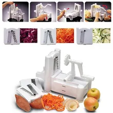 Küche Werkzeug 3 in 1 Slicer Julienne Cutter Spiralgemüseschneider Spiralizer Obst Veggie Chopper Cutter Twister Schäler