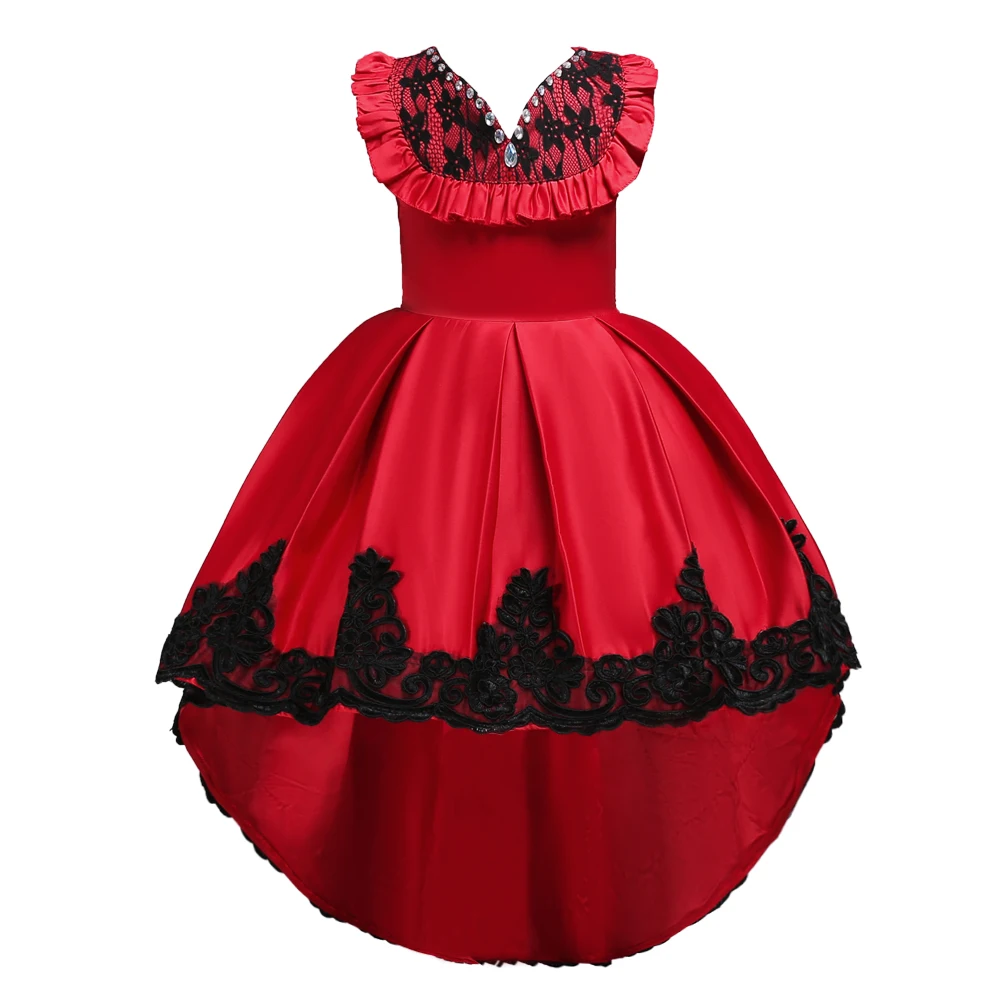Fashion Designer Black Lace Teenage Girl Occasion Princess Wedding