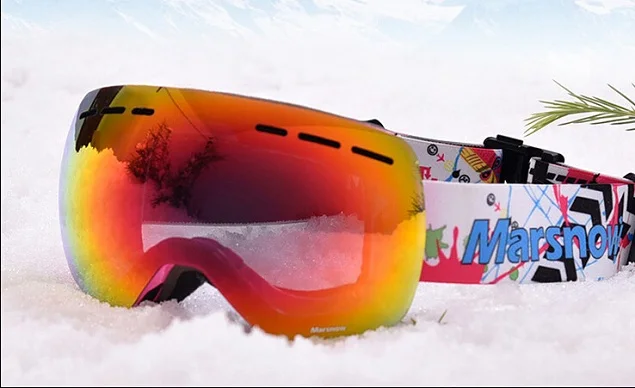 Marsnow, для улицы, детские, катания на лыжах, сноуборде, для маленьких мальчиков и девочек UV400 очки для сноуборда линза с двойным слоем анти-туман женские снегозащитные очки для сноуборда - Цвет: Rose Frame