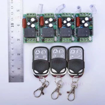 

220V 1CH Wireless Remote Control Power Switch System 4 Receiver&3Transmitter 10A output state is adjusted