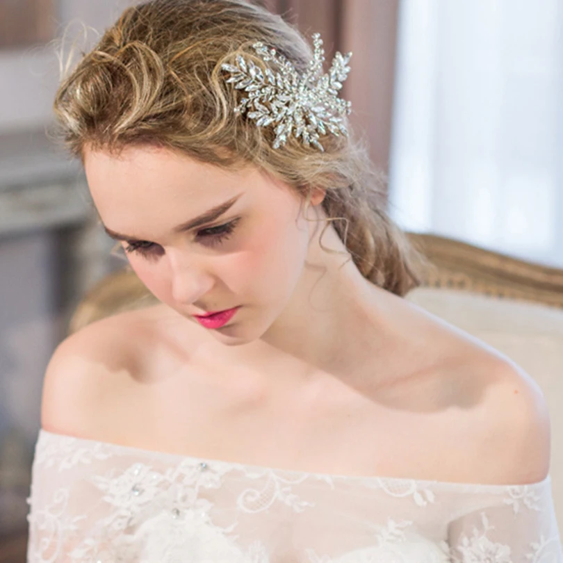 2097 8 De Réductionvictorien Fait Main Couleur Argent Cz Strass Mariage Pince à Cheveux Cheveux Bijoux Côté Mariée Cristal Clips Coiffure