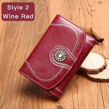 SENDEFN кошелек фирменный женский кошелек Портмоне кошелек на молнии женский короткий кошелек женский кожаный кошелек небольшой кошелек 5128-6 - Цвет: Style 2 Wine Red