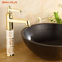 BAKALA Deck mounted brass and ceramic faucet Bathroom Basin faucet Mixer Tap Gold Sink Faucet Bath Basin Sink Faucet B1040M flg basin faucet ceramic plate spool bathroom faucet brushed nickel deck mounted stainless steel basin faucet basin mixer ss002y