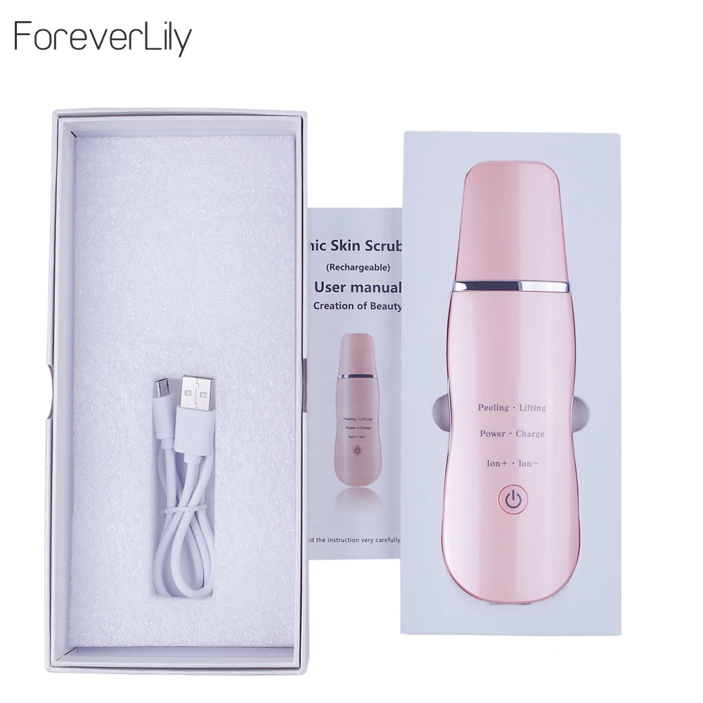 

Ultrasonic Skin Scrubber Massager Facial Microdermabrasion Deep Cleaning Device Anion Face Skin Care Peeling Lifting Scrubber