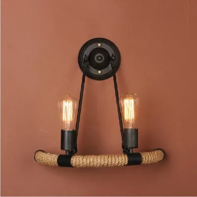 

Industrial style Loft American country Iron Retro hemp rope Wall lamps Vintage Industrial Lighting Pendant Lights 110-240v