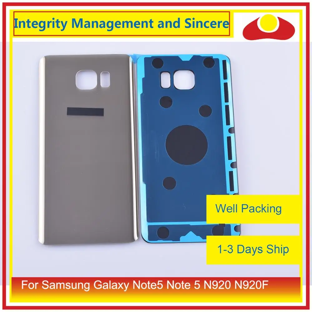 10 шт./лот для Samsung Galaxy Note5 Note 5 N920 N920F корпус батарейного отсека задняя стеклянная