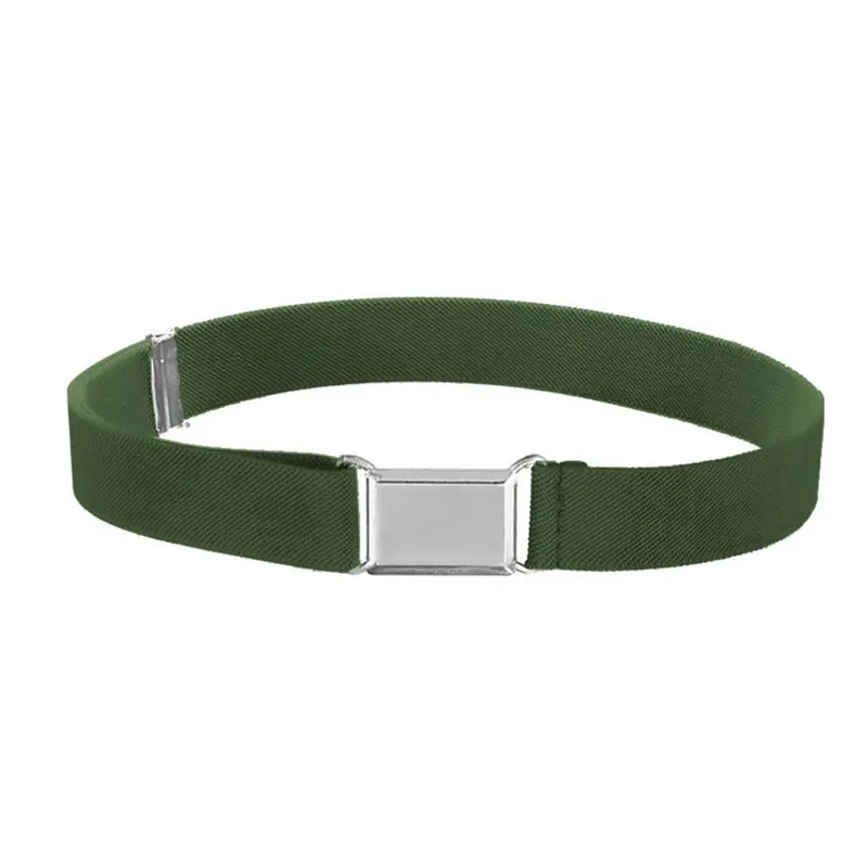 Kids Toddler Belt Elastic Adjustable Stretch Unisex Belts Silver Square Buckle waistband Belt For child 40FE125