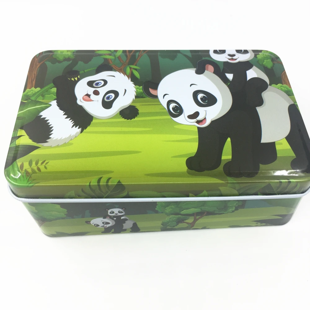 

HOT 60 Pcs Puzzle 3D wood Kids Toys 3d Cartoon Animal Panda Jigsaw Puzzles Child Early Educational Learning Toys Gift Iron box