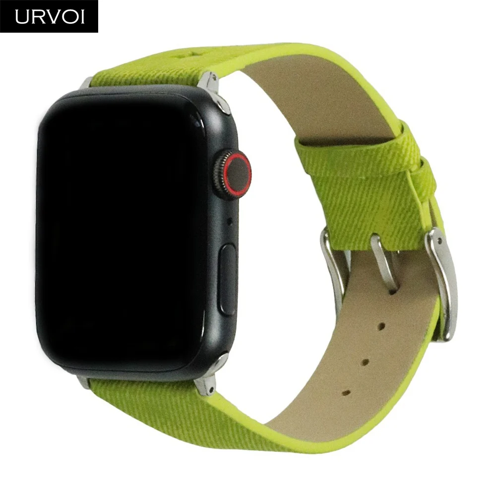 URVOI ремешок для apple watch band series 5 4 3 21 искусственная кожа наручный для iwatch Удобный прочный дизайн с пряжкой 38 42 40 44 мм