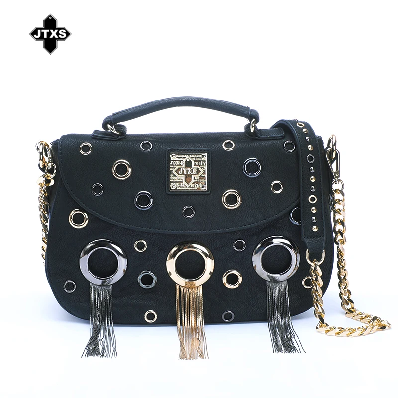 JTXS Fashion Mini Leather Metal Tassel Envelope Me...
