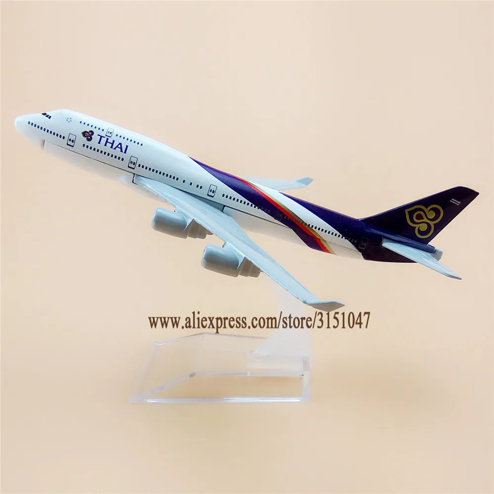 Сплав металла Air Thai B747 Airlines модель самолета Таиланд Boeing 747 400 Airways Детские Подарки 16