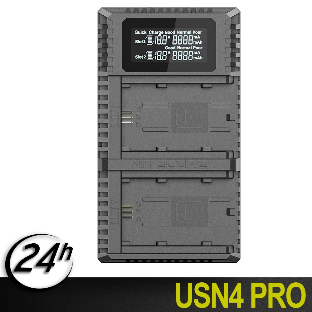 New Nitecore USN4 PRO Digital Dual Slot Travel Camera Charger For Sony NP-FZ100 Batteries, Compatible With a7 III, a7R III, a9 New Nitecore USN4 PRO Digital Dual Slot Travel Camera Charger For Sony NP-FZ100 Batteries, Compatible With a7 III, a7R III, a9