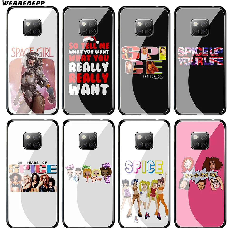 

WEBBEDEPP Spice Girls Tempered Glass Case for Huawei Mate 20 P20 P10 P Smart 2019 2018 & Honor 10 9 8X 7A Lite Pro