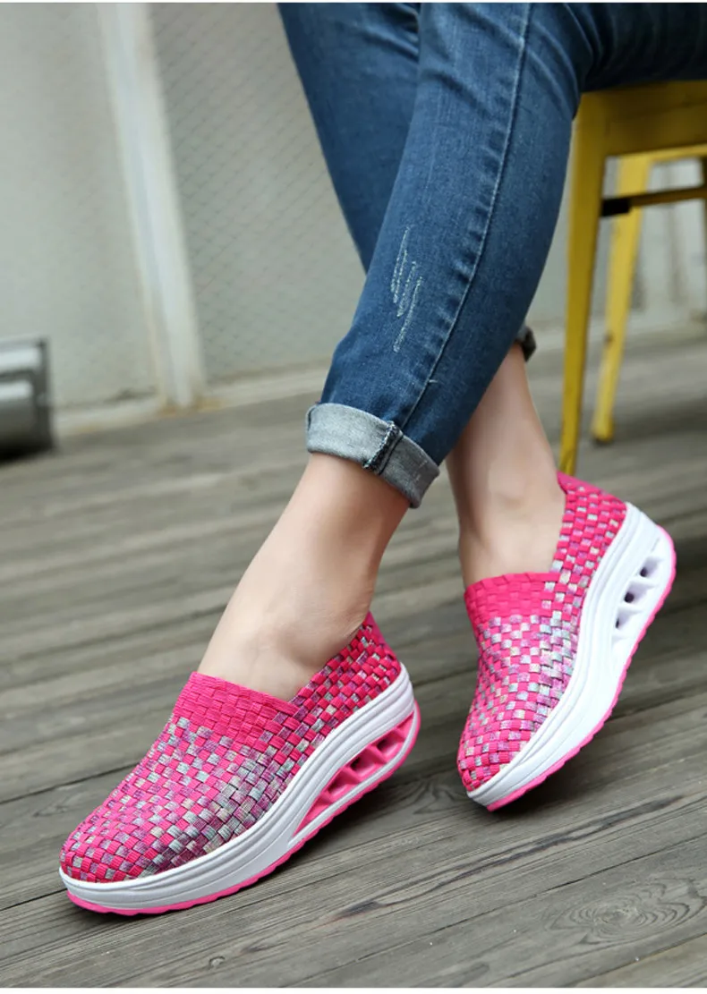 2019 Spring women casual shoes women wove platform shoes ladies fashion slip on sneakers shoes breathable walking shoes (9)