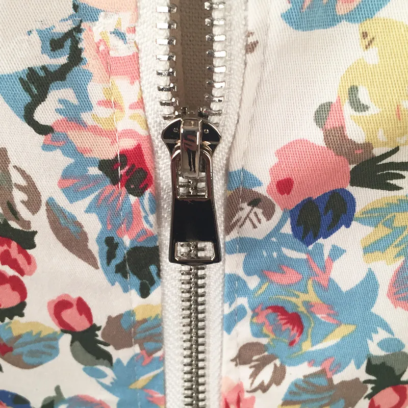 Plus Size 3XL Spring Autumn Fashion Baseball Floral Jacket Women Ditsy Print Zipper Varsity Outwear Woman Clothes C55302