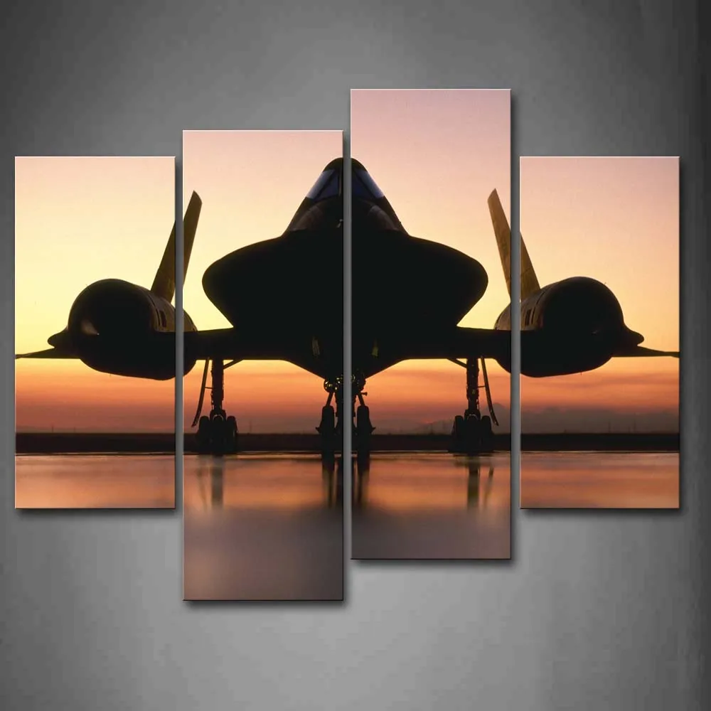 

Framed Wall Art Pictures Aircraft Wings Canvas Print Aircraft Modern Poster With Wooden Frame For Home Living Room Decor
