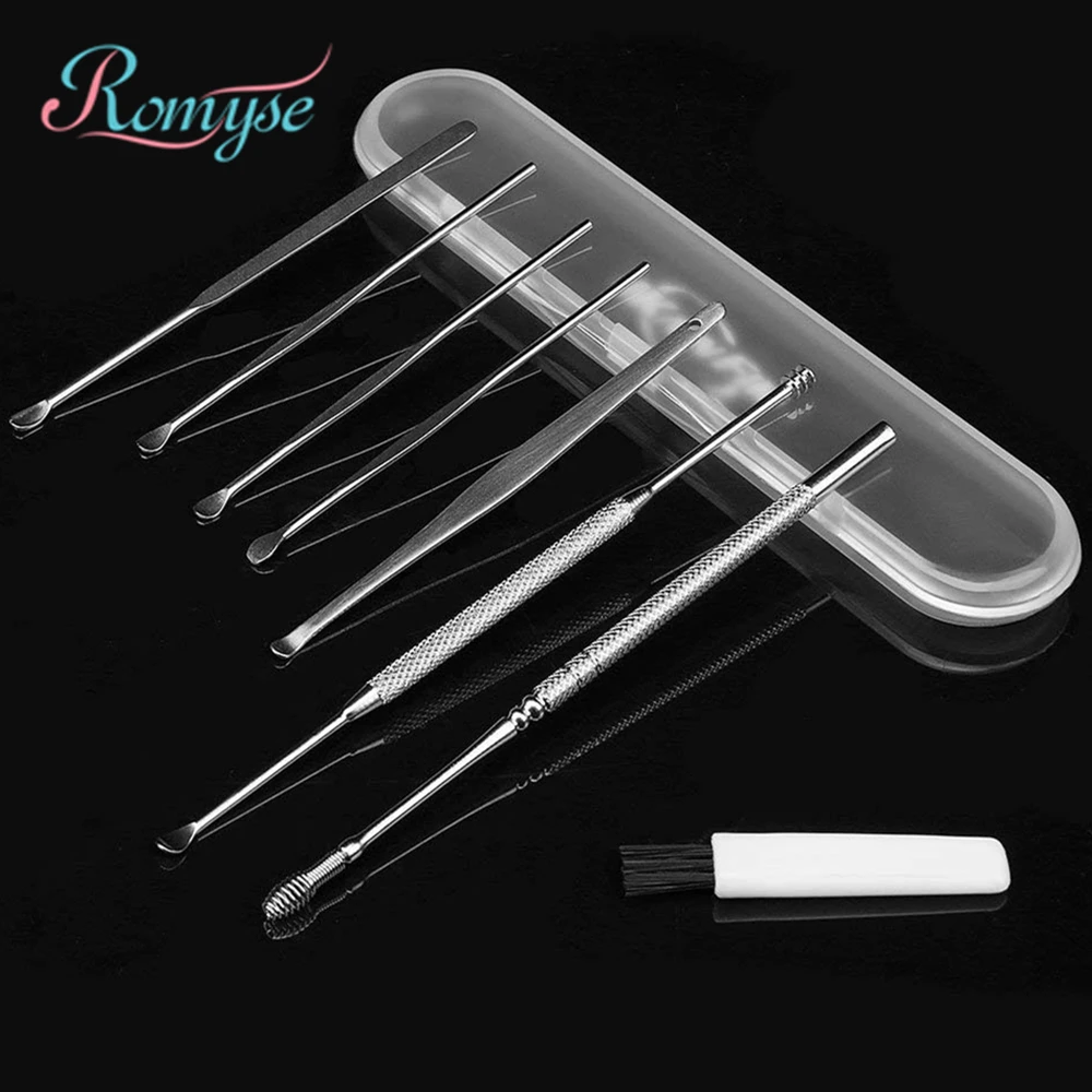 

8Pcs Stainless Steel Ear Pick Ear Cleaning Set Earpicker Spoon Cleaner Ear Wax Curette Remover Health Care Removal Tool Kits