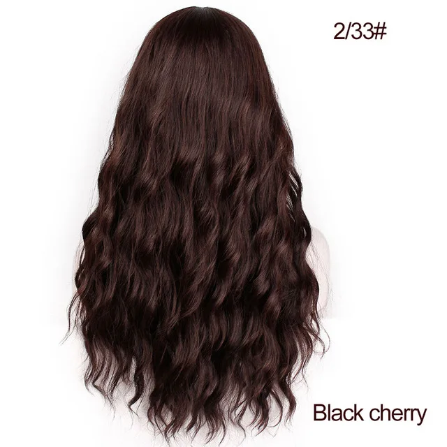 AISI HAIR 26 дюймов волна воды синтетические парики смешанный коричневый цвет длинный парик для женщин афро-американский средняя часть натуральные волосы - Цвет: 2-33