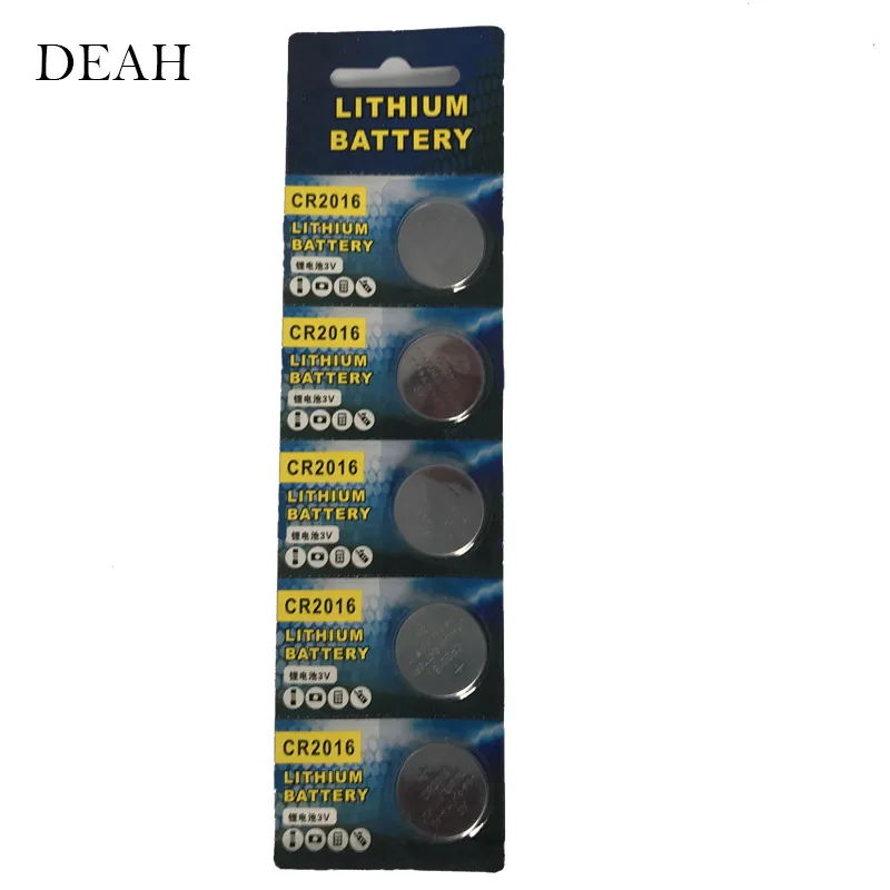 

5pcs CR2016 3V Lithium Li-ion Button Coin Battery LM2016 BR2016 DL2016 for Toy Remote control electronic Watch scale Car key