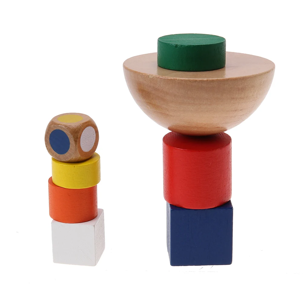 

Wooden Building Blocks Toys Colorful Children Intelligence Educational Balancing Blocks Wooden Toys Geometric Assembling DIY Toy