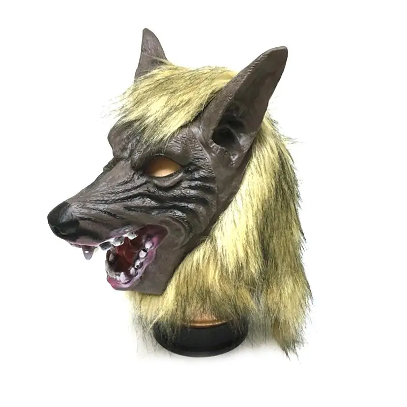 

Creepy Wolf Head Latex Mask Theater Prank Prop Crazy Masks Halloween Costume