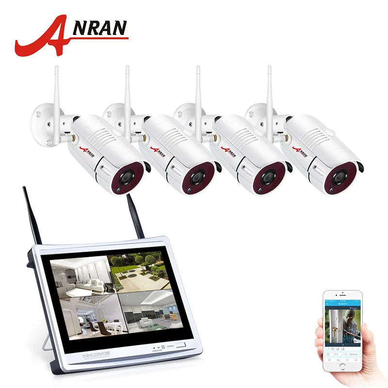 ANRAN Plug and Play P2P 1080 P Беспроводной CCTV Системы 2.0MP 8CH NVR комплект 36 ИК Ночное видение наружного видеонаблюдения Камера безопасности Системы - Цвет: Белый