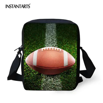 

INSTANTARTS American Football 3D Print Kids Crossbody Bags Casual Small Bookbags for Students Fashion Ball Design Messenger Bag