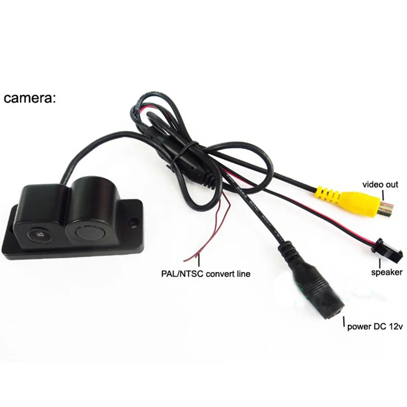 2 в 1 черный широкий угол обзора TFT заднего вида автомобиля Камера видео парковка Сенсор 4,3 дюймов монитор автомобиля высокого качества