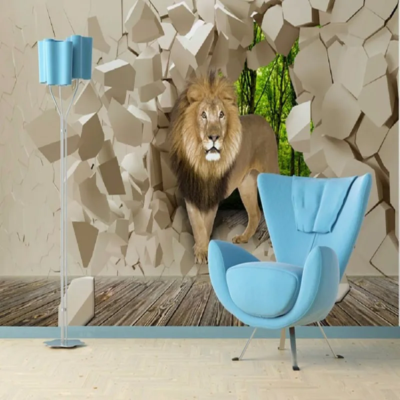 Murales stone lion wall background graphic wallpaper for boys room wallpaper 3d wallpaper wallpapers home decoration