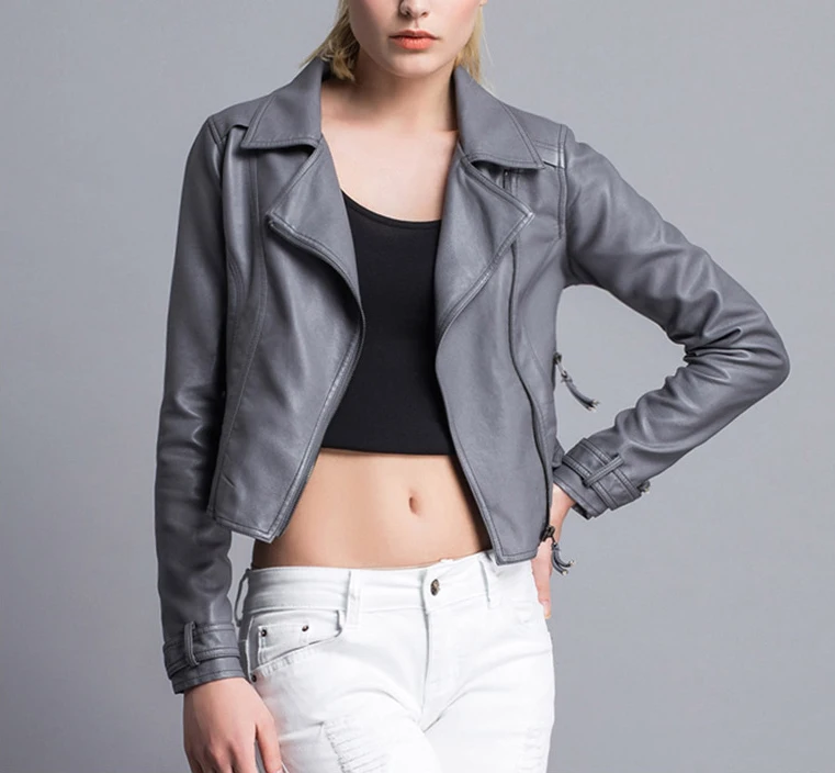 Весна Осень женская кожаная куртка с длинным рукавом Slim Fit Женский Pu Leatehr куртки верхняя одежда пальто из искусственной кожи модные пальто