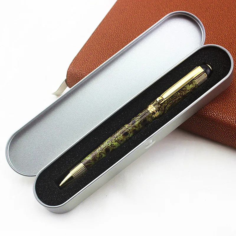 

Luxury high quality Metal gift box for stainless steel Business office school supplies Ballpoint Pen Golden Clip New