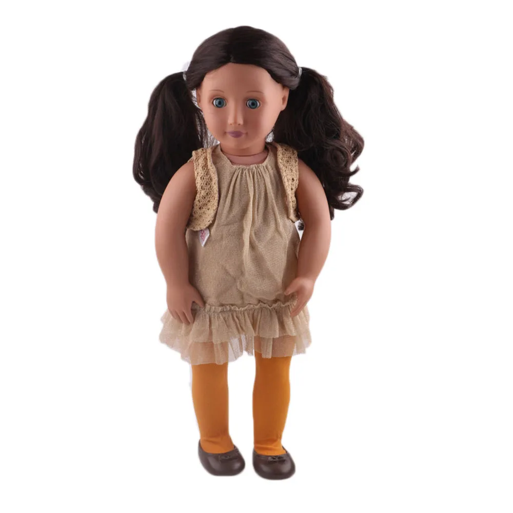 3 шт. = Леггинсы для женщин + пальто + платье куклы одежда Fit 18 дюймов American Girl, дети лучший подарок на день рождения N390