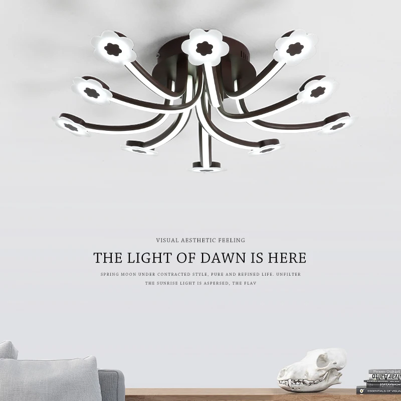 

New design Matte Coffee/White Modern led Chandelier for living room Bedroom chandeliers lighting indoor home light fixtures
