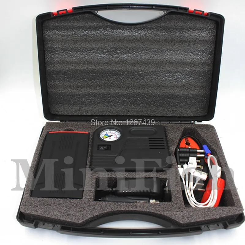 

12V Car Charger Rechargeable Portable Multi-Function Car Power Supply Jump Starter LED Light Universal Car Battery with pump