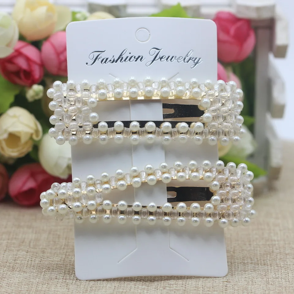 

isnice Women Stylish Metal Full Pearl Hairpins Lady Simple Hair Clips Barrettes Headwear Hair Styling Tools Accessories