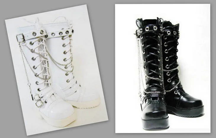 

70cm 1/3 1/4 woman man boy girl SD AOD DOD BJD MSD Dollfie Synthetic Leather pu Shoes black white boots shoes YG020