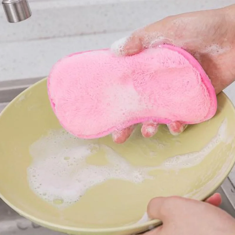 

Kitchen Cleaning Wiping Rags Double Sided Magic Scrubbing Sponges Pads Scourer Dish Scrubber Brush Dish Pot Pan Scourer Cleaner