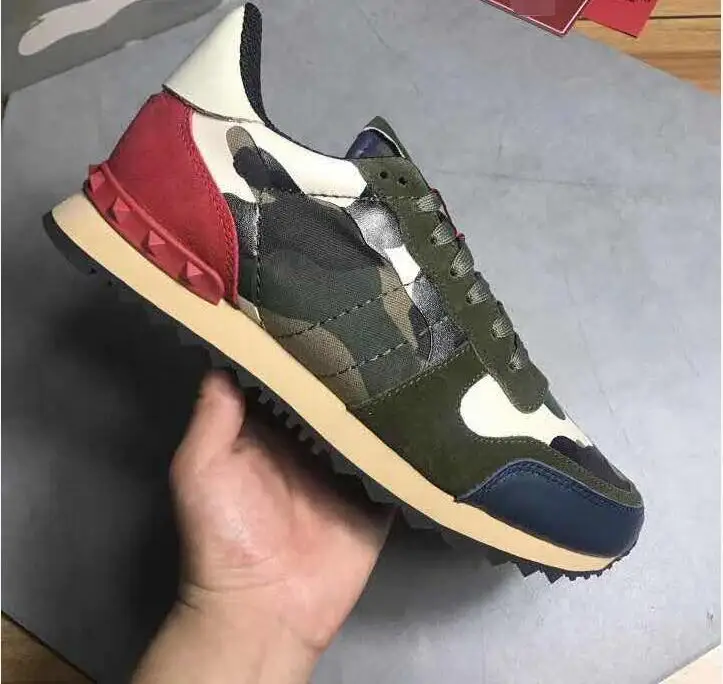 

Men Shoes Luxury Brand Casual Shoes Stud Camouflage Sneakers Shoes Footwear Men Women Flats High Quality Casual Shoes