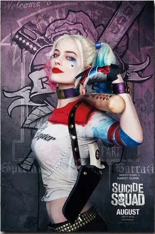 

Suicide Squad Margot Robbie Harley Quinn Film Art Wall Decor Silk Print Poster