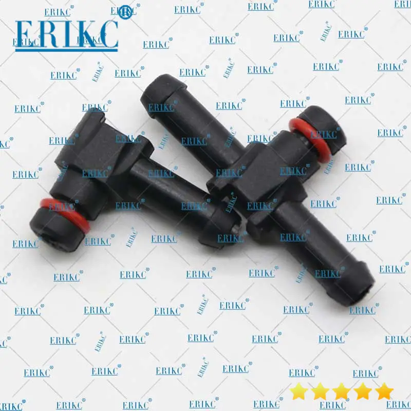 ERIKC T and L Type Return Oil Backflow for Denso Series Diesel Cr Fuel Injector Plastic 3 Two-way Joint Pipe 10pcs/bag