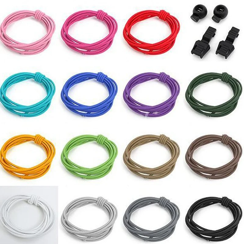 JUP 1 Pair Fast Wear Lazy Adult Child Shoes Laces Locking Elastic Shoestring Running Jogging Triathlon Footwear Fitness Shoelace