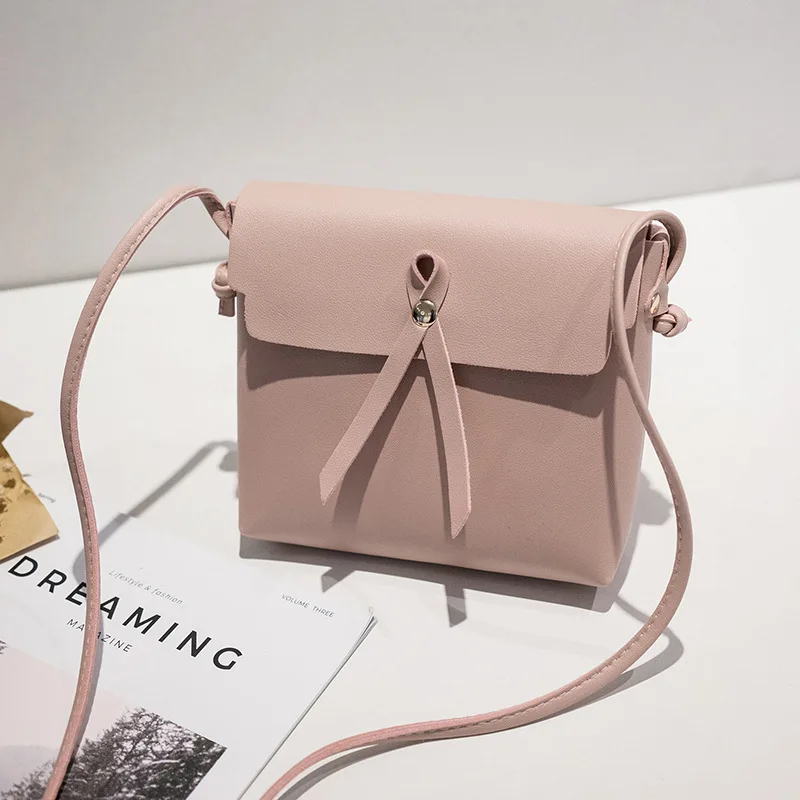 

Crossbody Bags For Women 2018 Summer Hot Fashion Mini Bow Messenger Bags Women Korean Style Shoulder bag PU Ladies Handbags Pink