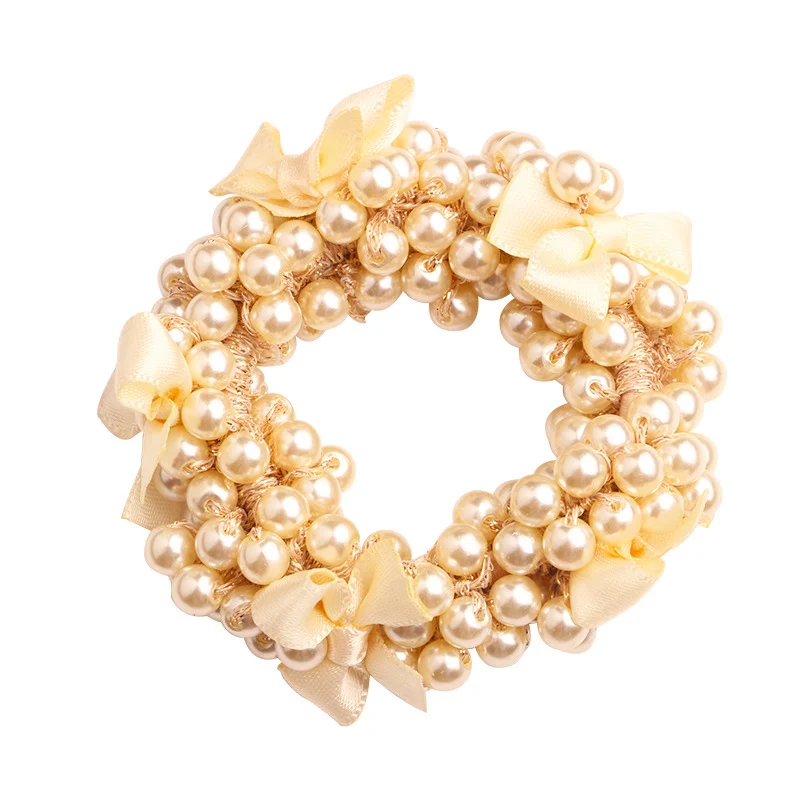 Korean style pearl beaded hair ties Scrunchies Elastic hairband Ponytail Holders women  Hair Rope Rubber gum Hair Accessories