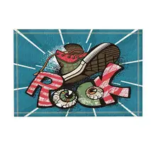 Ретро постер для декораций обувь и креативный рок-слово коврик для ванной нескользящий дверной коврик пол вход в дверь коврик