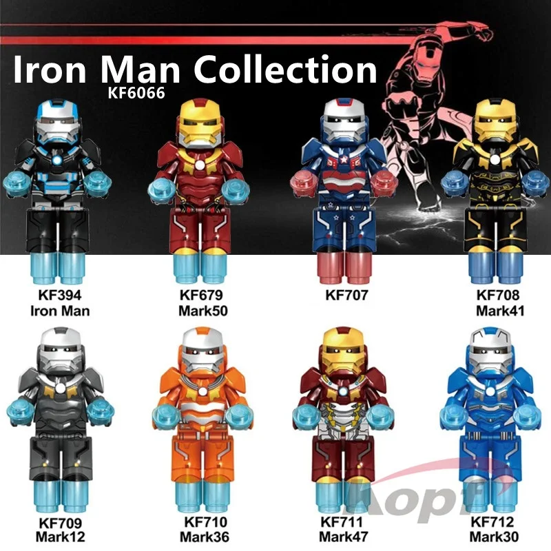 

Iron Man Action Figure Super Heroes Building Toys Ironman MK50 MK41 MK12 MK24 MK36 MK47 Blocks Infinity War Collection KF6066